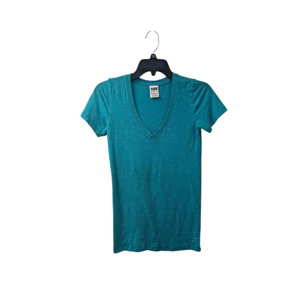 Victoria's Secret Teal Green Sexy V-Neck Women's Top Shirt Xs